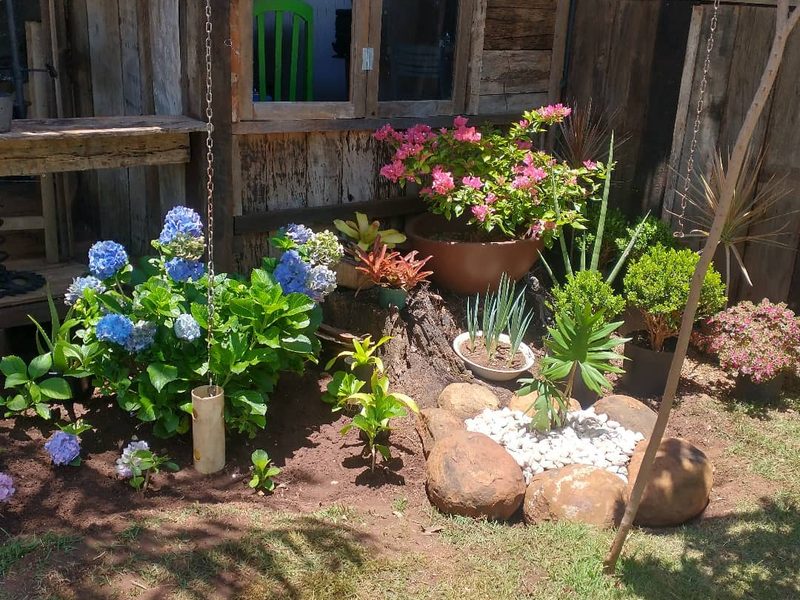 Ideias de decoração de jardim em Águas de Santa Bárbara: canteiro com hortênsias, pedras e seixos brancos, por Greg Garden Paisagismo